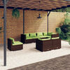 vidaXL 8 Piece Garden Lounge Set with Cushions Poly Rattan Brown