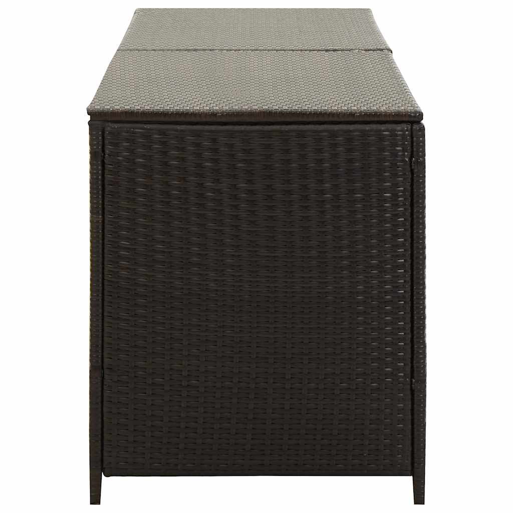 vidaXL Garden Storage Box Poly Rattan 200x50x60 cm Brown