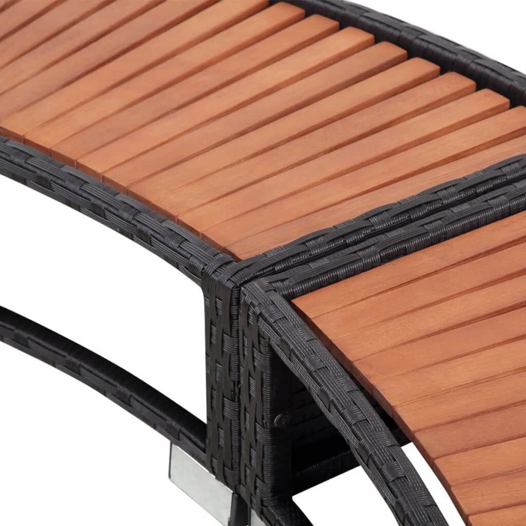 vidaXL Hot Tub Surround Black Poly Rattan