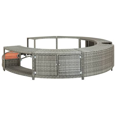 vidaXL Hot Tub Surround Grey Poly Rattan, grey vidaXL Hot Tub Surround Grey Poly Rattan