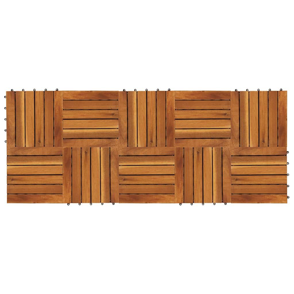 Decking Tiles Vertical Pattern 30 x 30 cm Acacia Set of 30