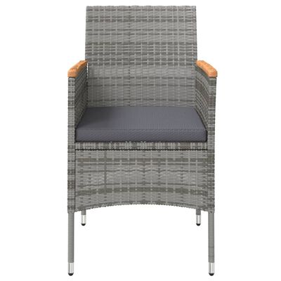 vidaXL 5 Piece Outdoor Dining Set with Cushions Grey and Black, grey and black vidaXL 5 Piece Outdoor Dining Set with Cushions Grey and Black