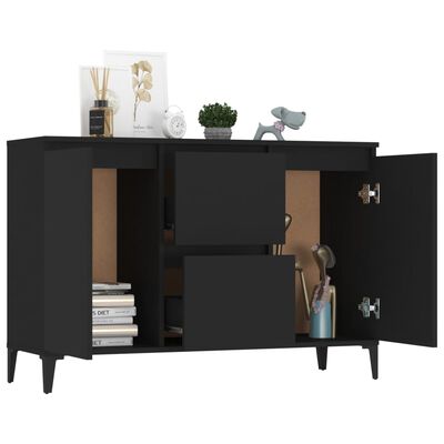 vidaXL Sideboard Black 102x35x70 cm Engineered Wood, black vidaXL Sideboard Black 102x35x70 cm Engineered Wood