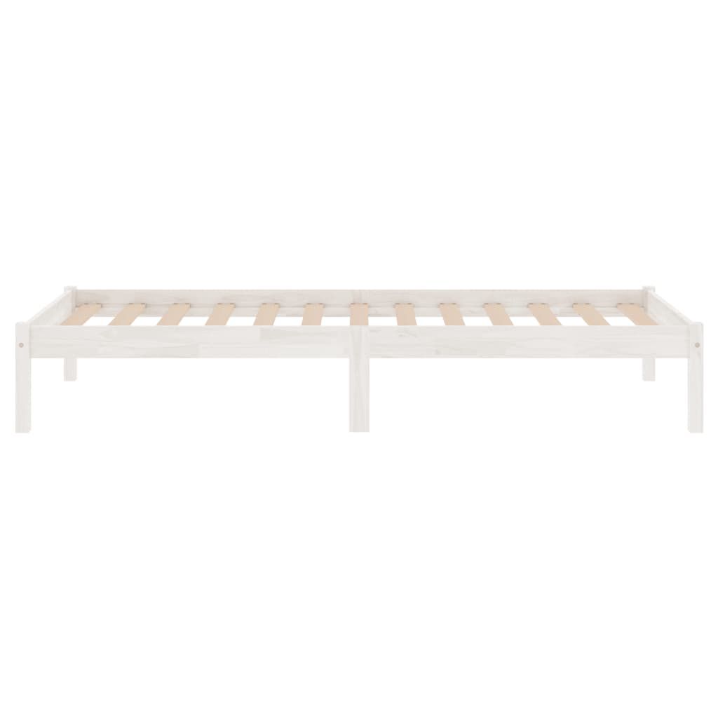 vidaXL Bed Frame without Mattress White Solid Wood 90x200 cm