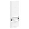 vidaXL White Wooden Shoe Cabinet with 5 Compartments