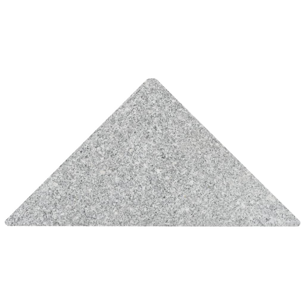 vidaXL Umbrella Weight Plates 4 pcs Grey Granite Triangular 60 kg