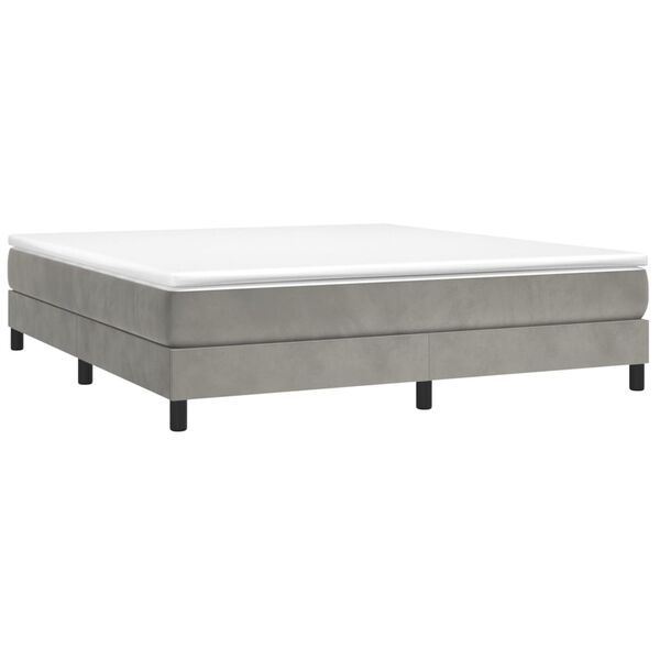 vidaXL Bed Frame without Mattress Light Grey 180x200 cm Super King Velvet