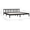 vidaXL Bed Frame without Mattress Black Solid Wood Super King Size