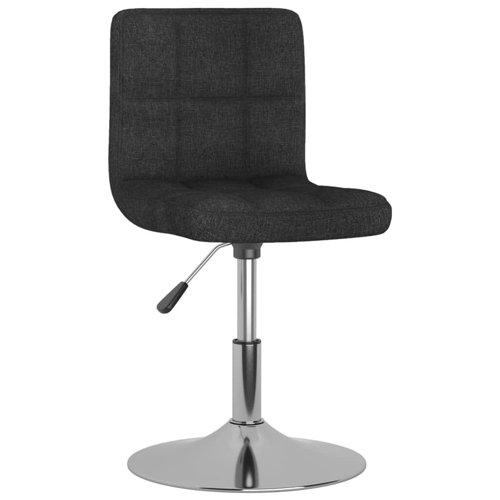 vidaXL Swivel Dining Chairs 4 pcs Black Fabric