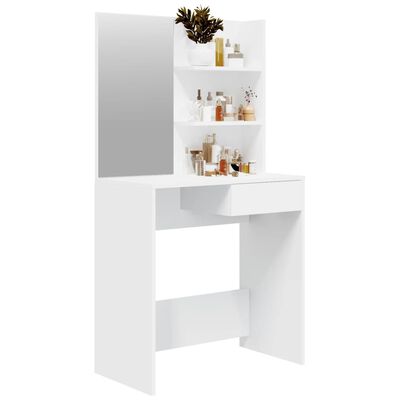 vidaXL Dressing Table with Mirror White 74.5x40x141 cm, white vidaXL Dressing Table with Mirror White 74.5x40x141 cm