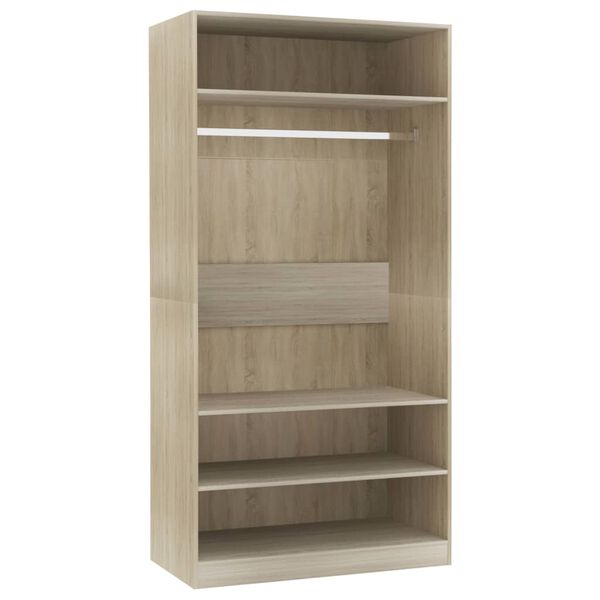 vidaXL Wardrobe Sonoma Oak 100x50x200 cm Engineered Wood