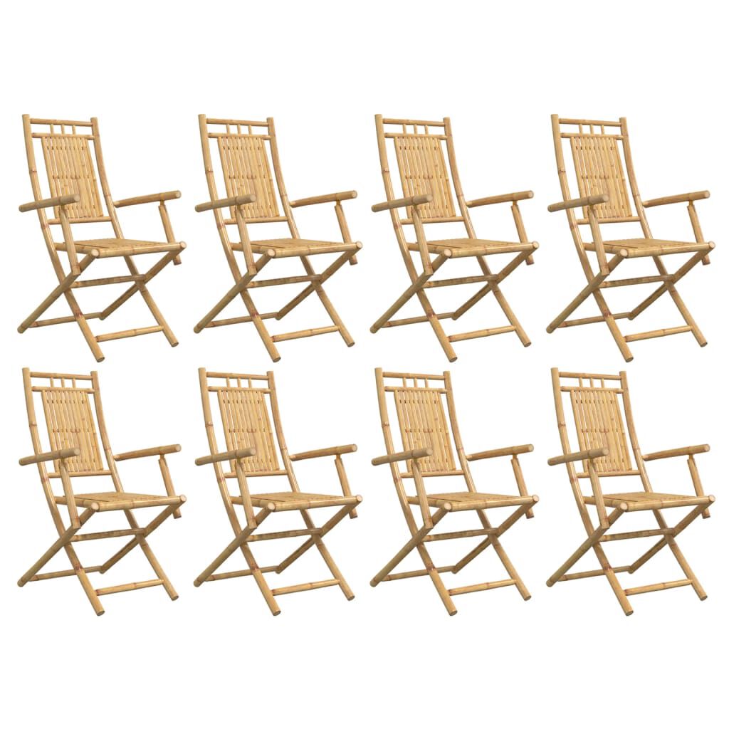 vidaXL Folding Garden Chairs 8 pcs 53x66x99 cm Bamboo