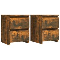 vidaXL Bedside Cabinets 2 pcs Smoked Oak 30x30x40 cm Engineered Wood, smoked oak vidaXL Bedside Cabinets 2 pcs Smoked Oak 30x30x40 cm Engineered Wood