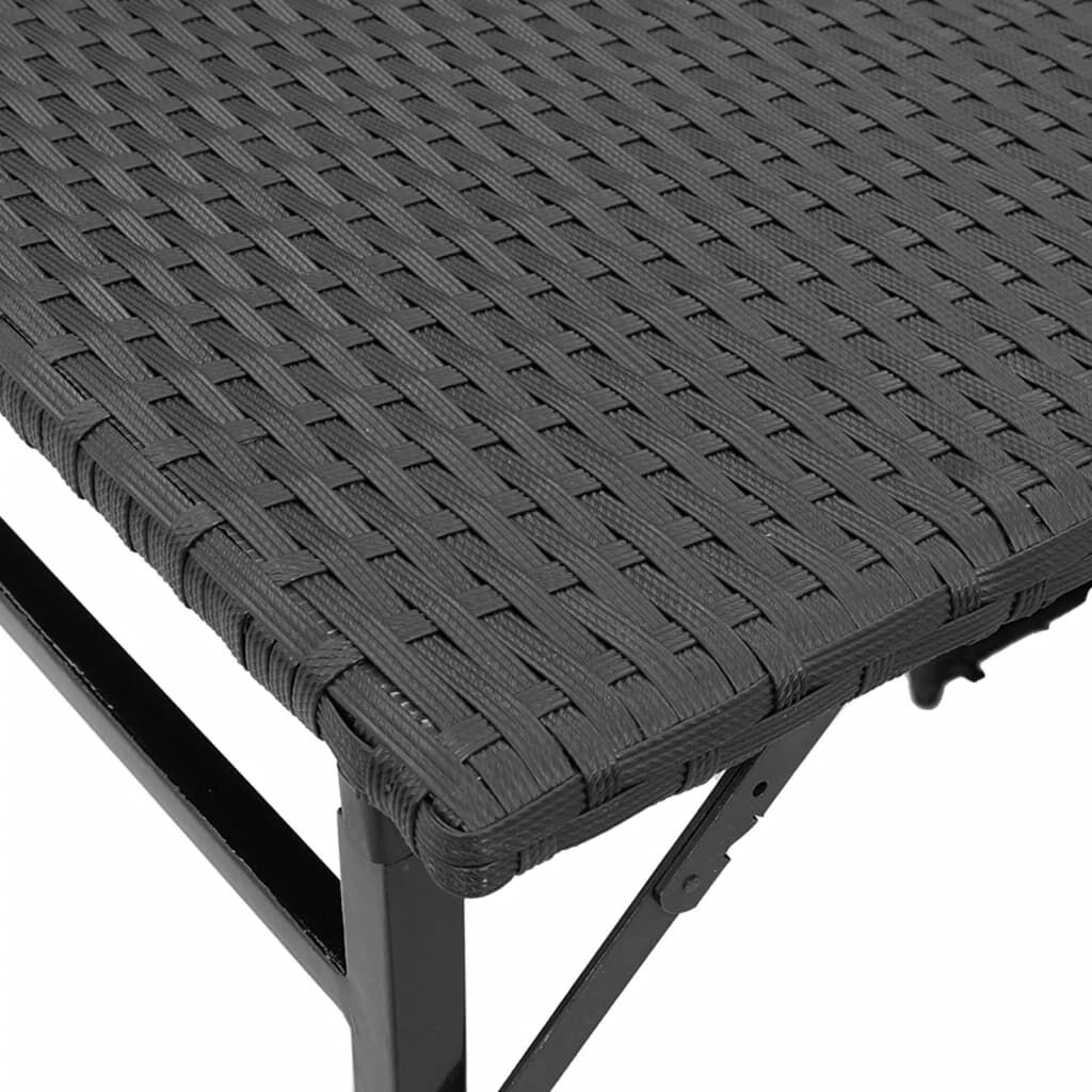 vidaXL 5 Piece Garden Dining Set Foldable Black Poly Rattan