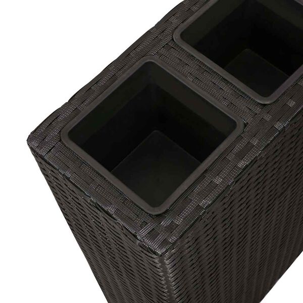 vidaXL Garden Raised Bed with 4 Pots 2 pcs Poly Rattan Black(2x41084)