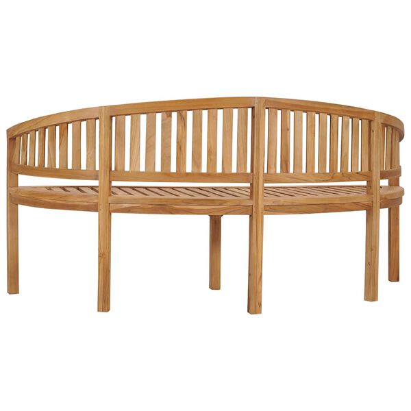 vidaXL Banana Bench 180 cm Solid Teak Wood
