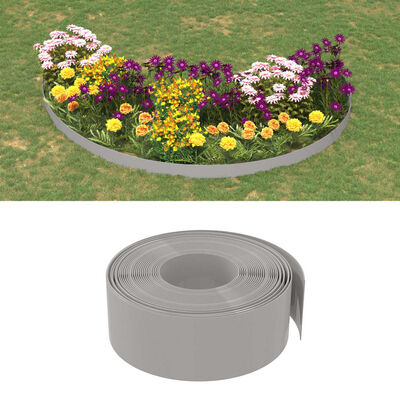 vidaXL Garden Edging Grey 10 m 20 cm Polyethylene, grey vidaXL Garden Edging Grey 10 m 20 cm Polyethylene