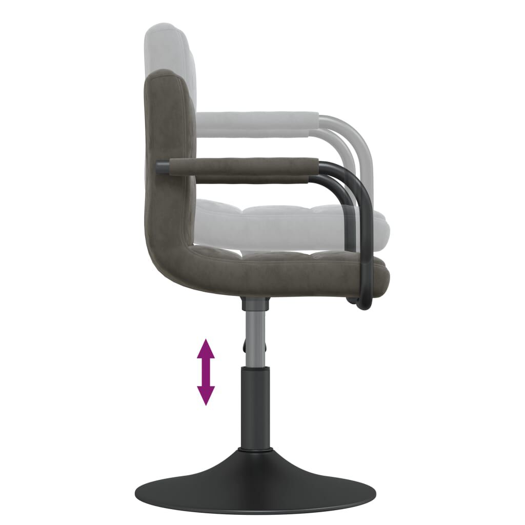 vidaXL Swivel Dining Chairs 2 pcs Dark Grey Velvet
