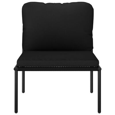 vidaXL 3 Piece Garden Lounge Set with Cushions Black PVC,  vidaXL 3 Piece Garden Lounge Set with Cushions Black PVC