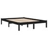 vidaXL Bed Frame without Mattress Black Solid Wood 200x200 cm