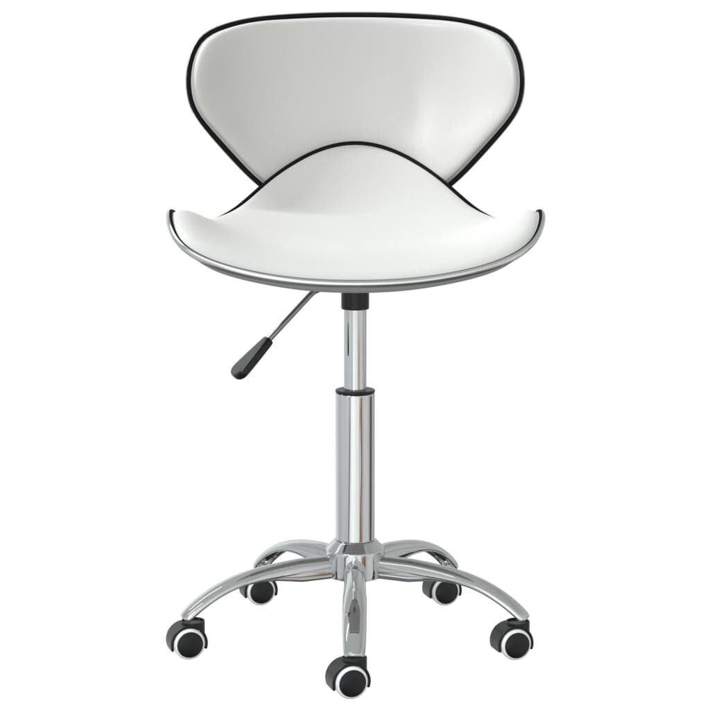 vidaXL Swivel Dining Chairs 2 pcs White Faux Leather