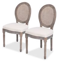 vidaXL Dining Chairs 2 pcs Cream Fabric,  vidaXL Dining Chairs 2 pcs Cream Fabric
