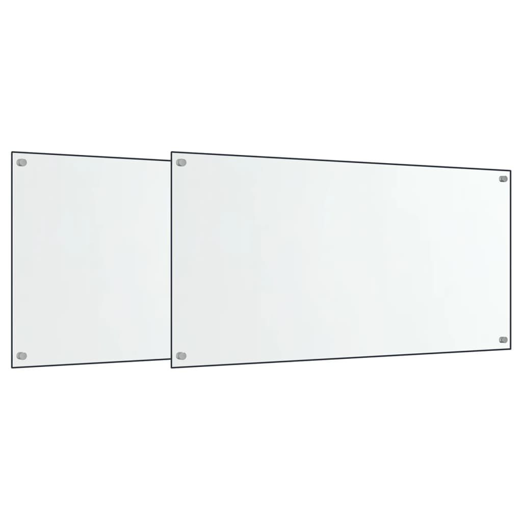vidaXL Kitchen Backsplashes 2 pcs Transparent 80x40 cm Tempered Glass