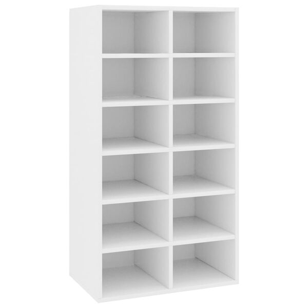 vidaXL Shoe Rack White 54x34x100.5 cm Engineered Wood