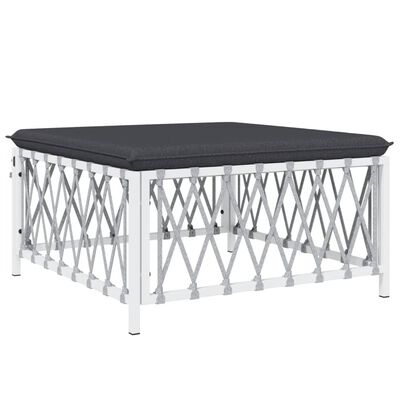 vidaXL 7 Piece Garden Lounge Set with Cushions White Steel, white vidaXL 7 Piece Garden Lounge Set with Cushions White Steel