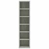 vidaXL CD Cabinet Concrete Grey 21x20x88 cm Engineered Wood