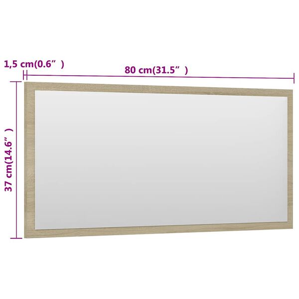 vidaXL 2 Piece Bathroom Furniture Set Sonoma Oak Engineered Wood
