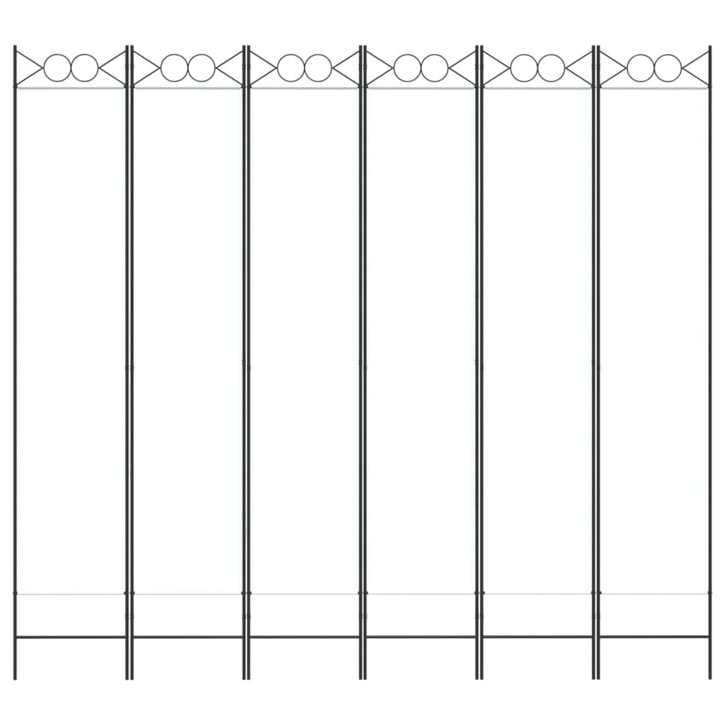vidaXL 6-Panel Room Divider White 240x220 cm Fabric