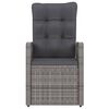 vidaXL 11 Piece Outdoor Dining Set with Cushions Poly Rattan Grey