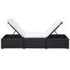 vidaXL Sun Lounger with Cushion Poly Rattan Black