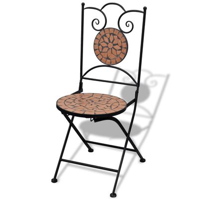 vidaXL Folding Bistro Chairs 2 pcs Ceramic Terracotta