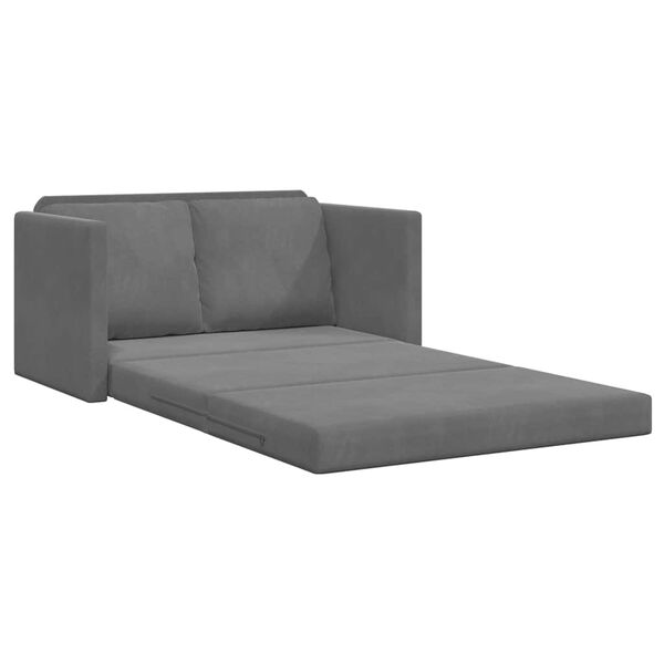vidaXL Floor Sofa Bed 2-in-1 Dark Grey 122x204x55 cm Velvet
