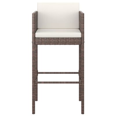 vidaXL Bar Stools 4 pcs with Cushions Brown Poly Rattan, brown vidaXL Bar Stools 4 pcs with Cushions Brown Poly Rattan
