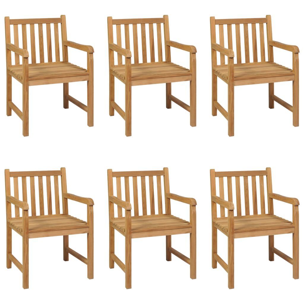 vidaXL 7 Piece Garden Dining Set Solid Teak Wood