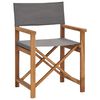 vidaXL Director's Chairs 2 pcs Solid Teak Wood Grey