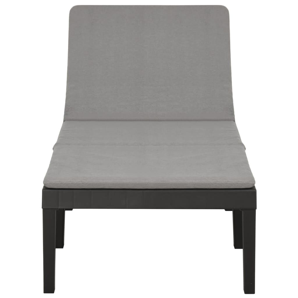 vidaXL Sun Lounger with Cushion Plastic Anthracite