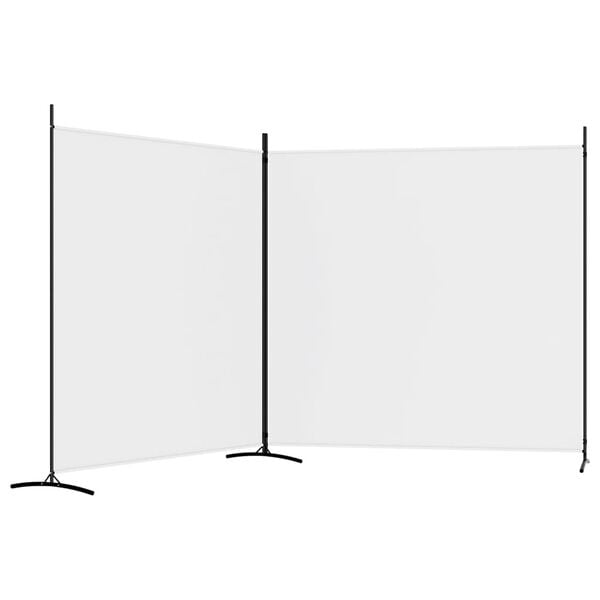 vidaXL 2-Panel Room Divider White 348x180 cm Fabric