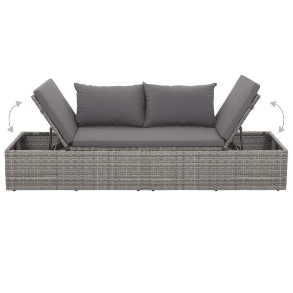 vidaXL Garden Bed Grey 195x60 cm Poly Rattan
