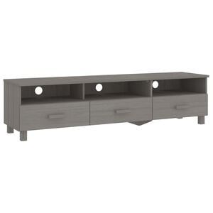 vidaXL TV Cabinet HAMAR Light Grey 158x40x40 cm Solid Wood Pine
