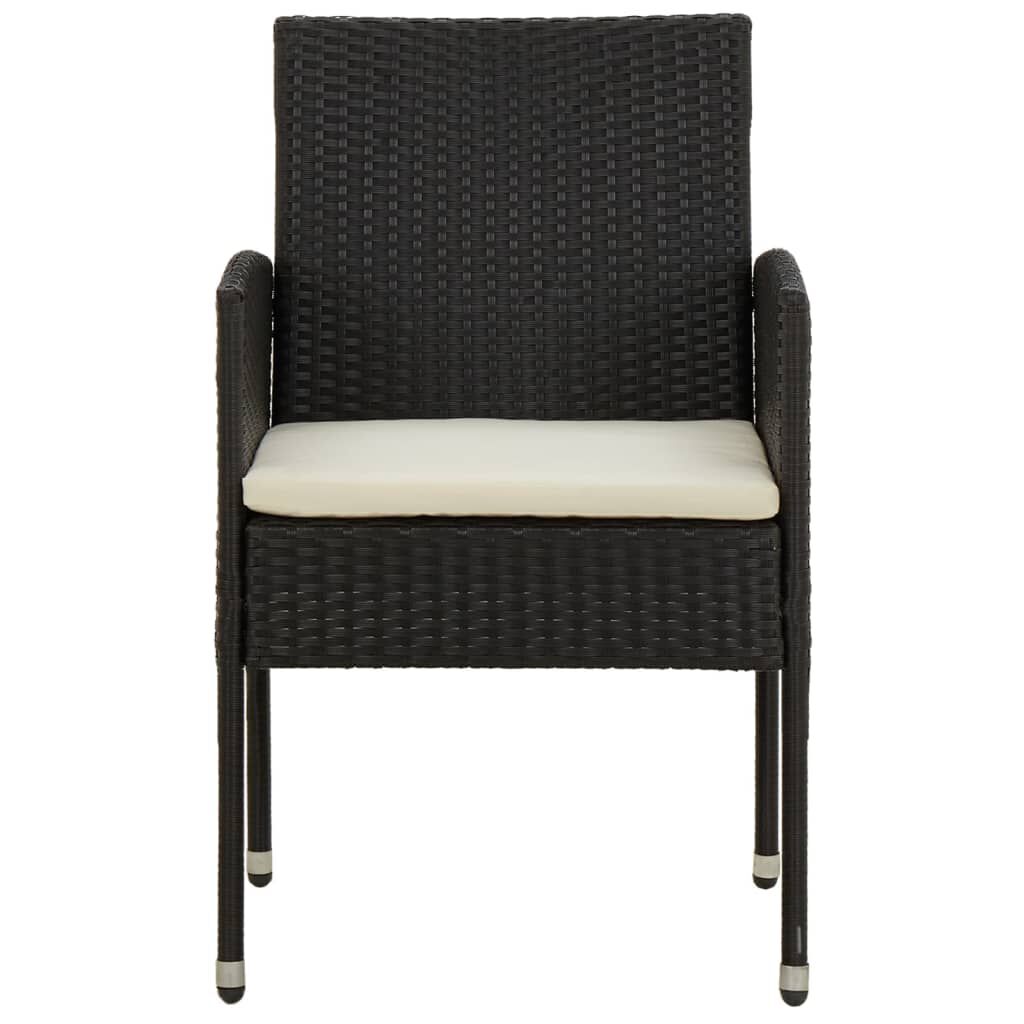 vidaXL 5 Piece Outdoor Dining Set Poly Rattan Black