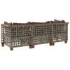vidaXL Garden Sofa with Cushions 3-Seater Grey Poly Rattan