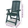 vidaXL Reclining Garden Chairs 4 pcs Plastic Green