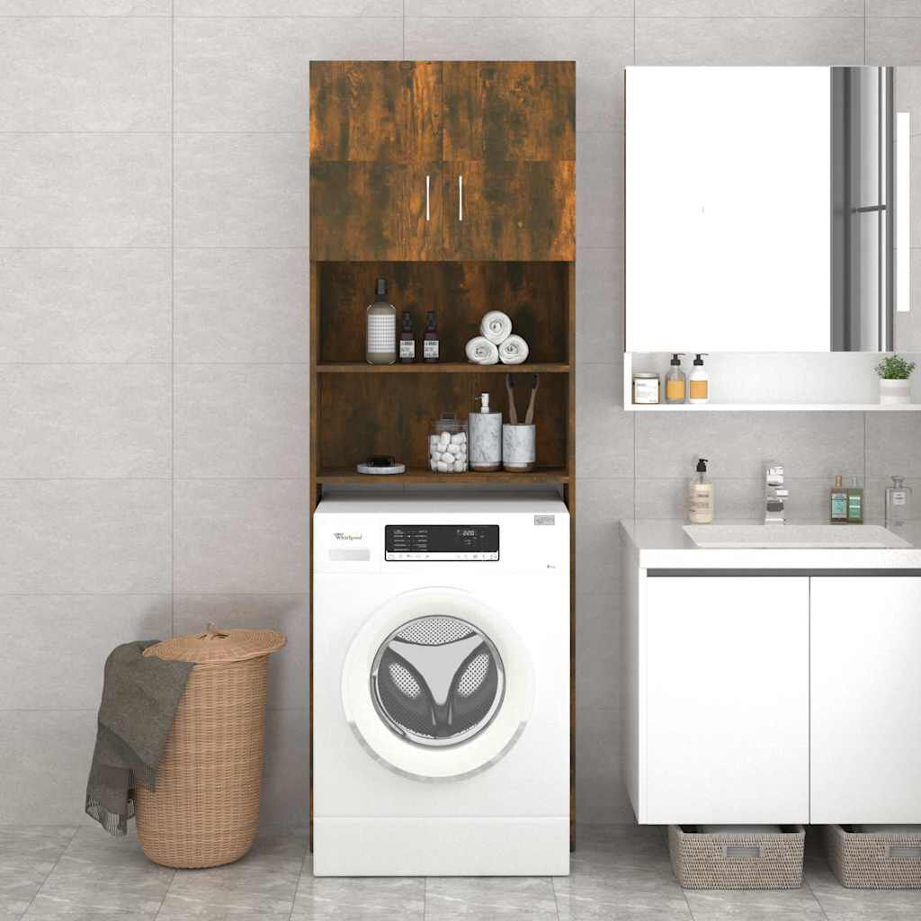 vidaXL Washing Machine Cabinet Smoked Oak 64x25.5x190 cm