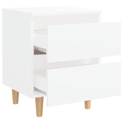 vidaXL Bed Cabinets with Solid Pinewood Legs 2 pcs White 40x35x50 cm, white vidaXL Bed Cabinets with Solid Pinewood Legs 2 pcs White 40x35x50 cm