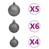 vidaXL Artificial Pre-lit Christmas Tree with Ball Set Black 180 cm PVC