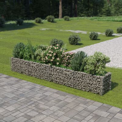 vidaXL Gabion Raised Bed Galvanised Steel 360x50x50 cm